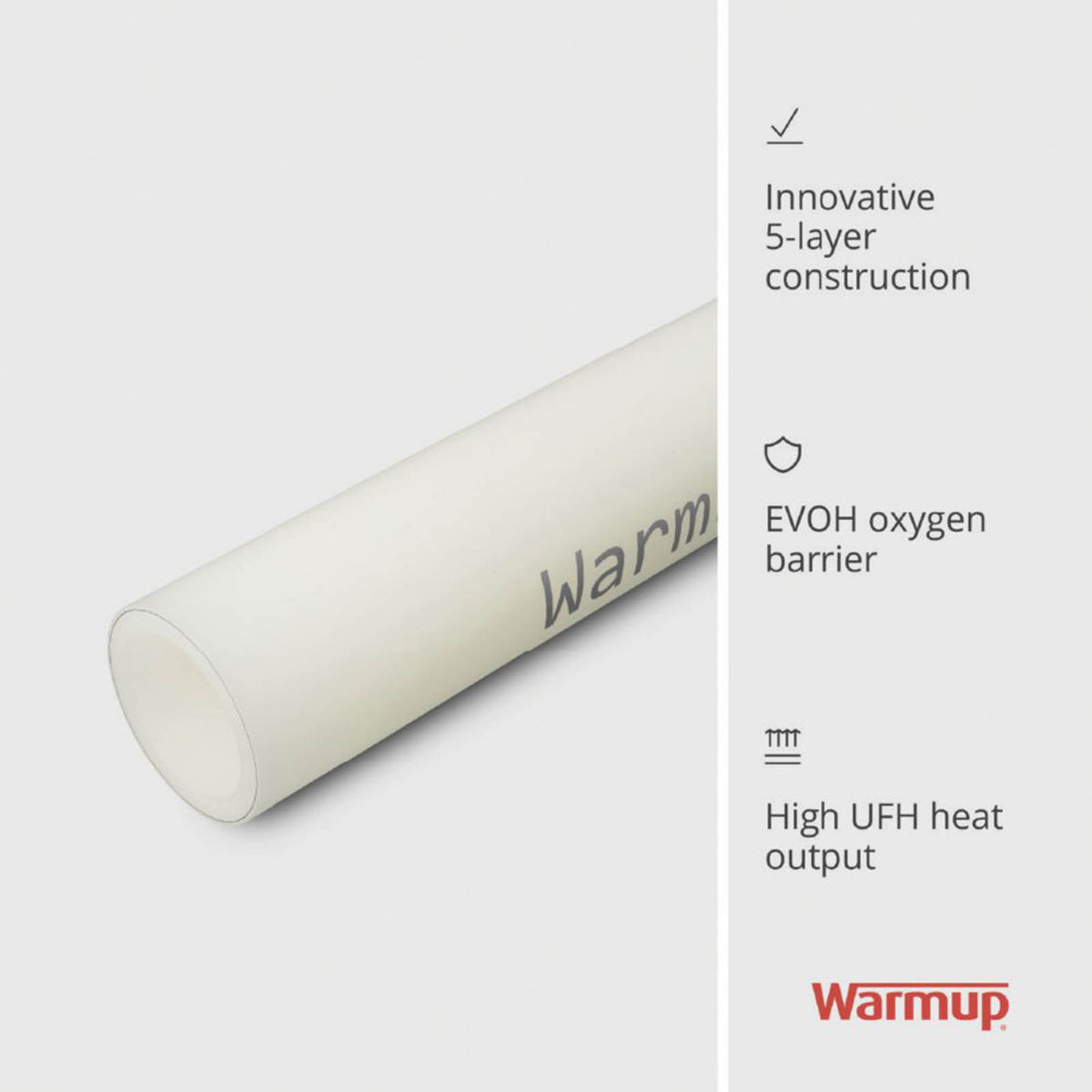 Warmup Pipe Compression Press-Fit Push-Fit 6mm x 80m Underfloor Heating - Image 3