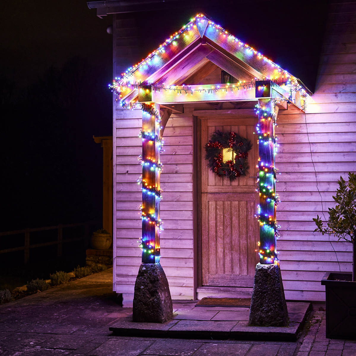 186 LED Christmas String Lights 1000 Multicolour Cluster Timer Indoor 25m - Image 1