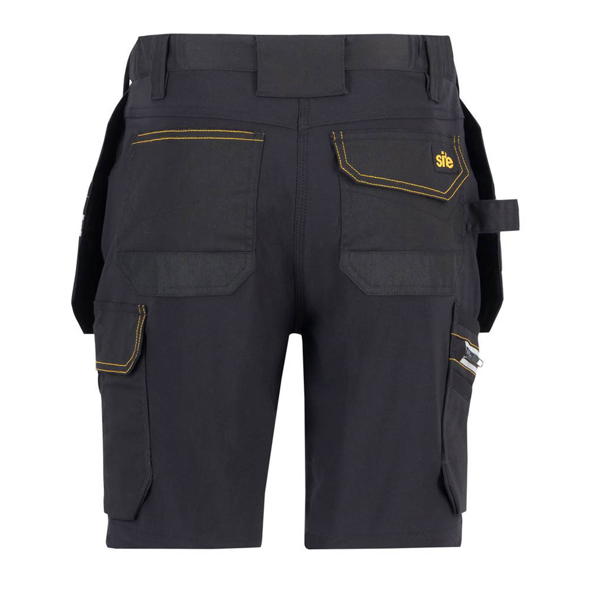 Site Work Shorts Womens Regular Fit Black Grey Multi Pockets Stretch Size 14 - Image 3