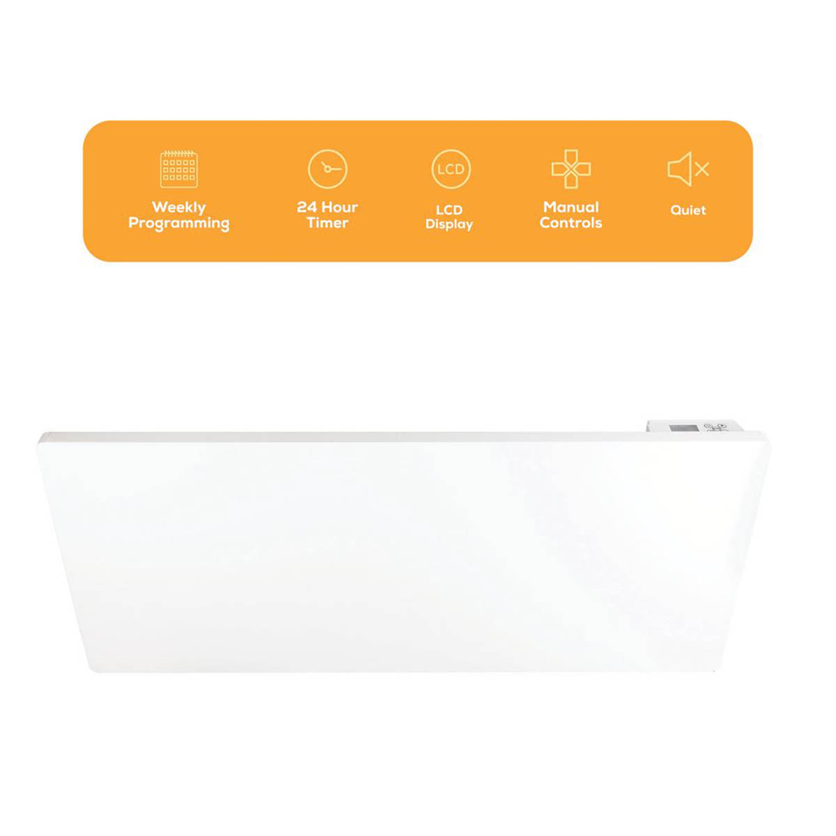 Convection Panel Heater Electric White Timer Compact Programmable 2000W 45x104cm - Image 2