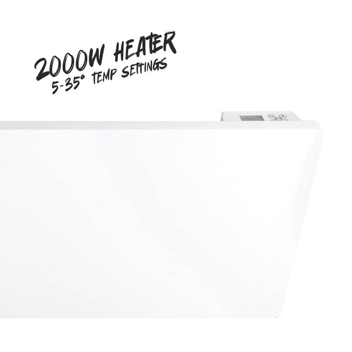 Convection Panel Heater Electric White Timer Compact Programmable 2000W 45x104cm - Image 4