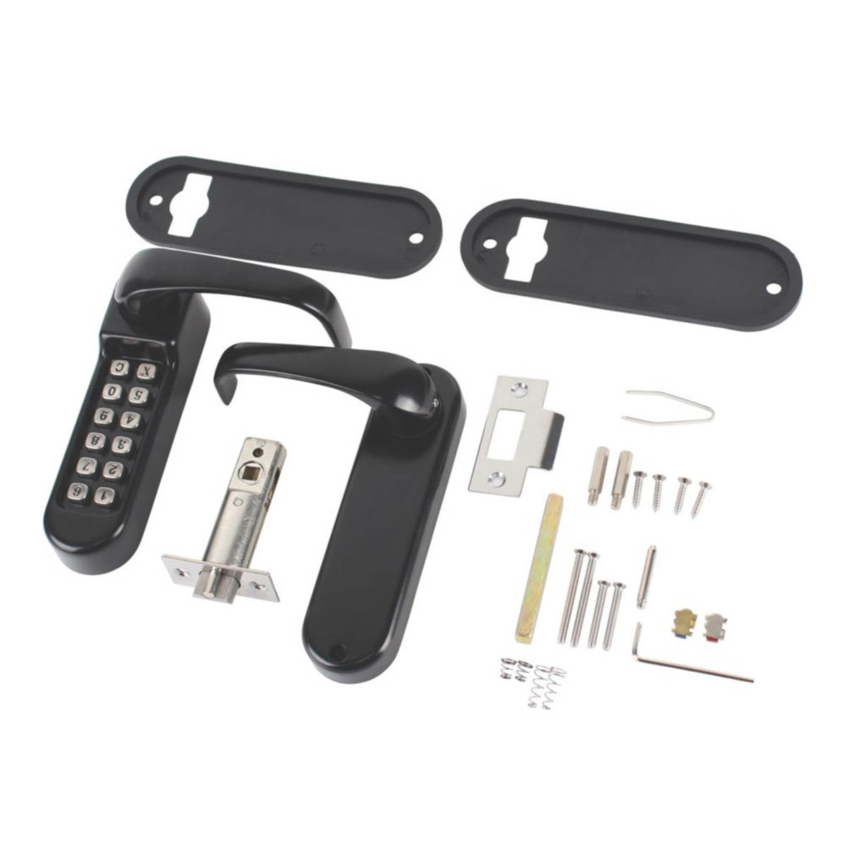 Smith & Locke Push-Button Lock Handle 60mm Black Internal Keyless Rustproof - Image 3