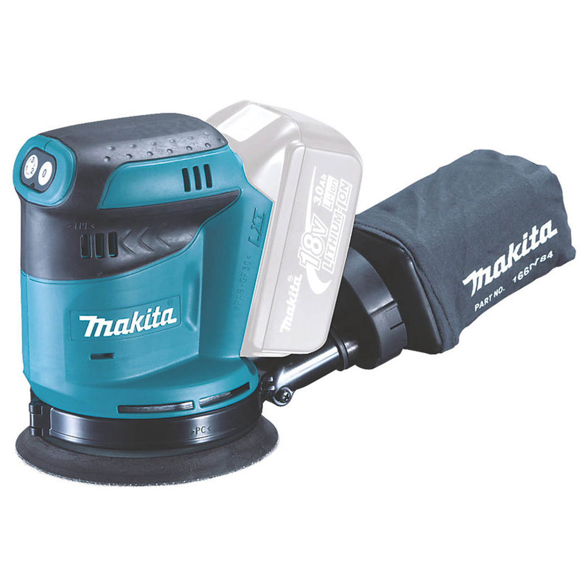 Makita Random Orbital Sander Cordless 18V DBO180Z Variable Speed 125mm Body Only - Image 2