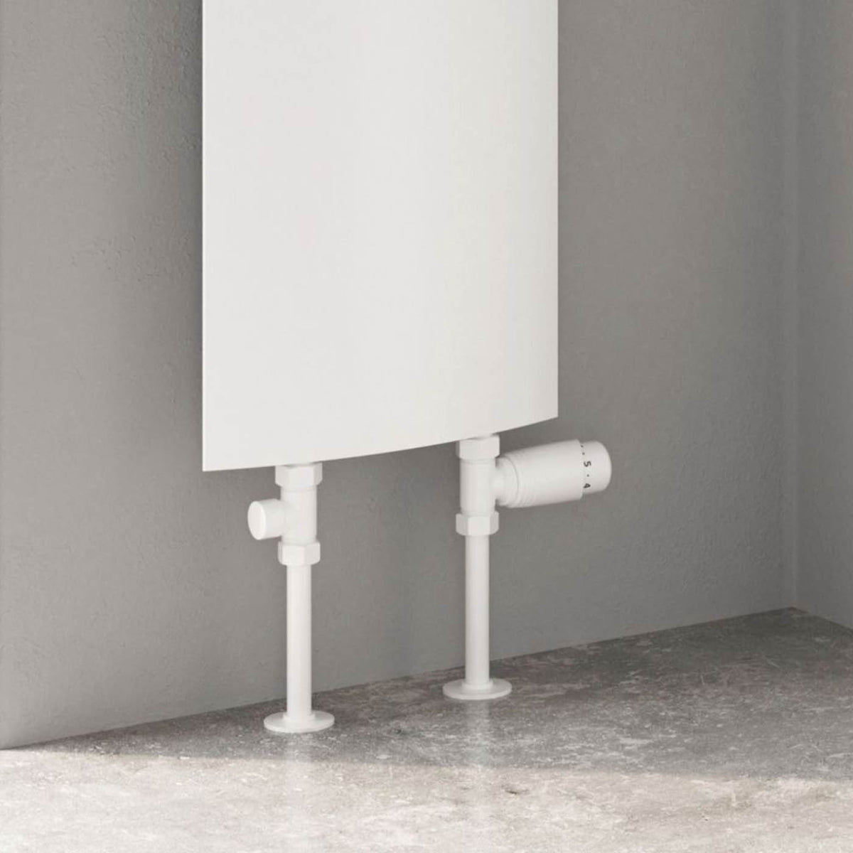 Reina Thermostatic Radiator Valve Modal TRV Straight White 15x15mm Lockshield - Image 2
