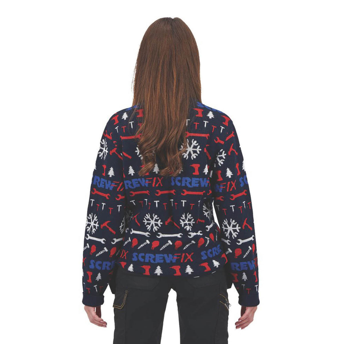 258 Site Christmas Work Jumper Mens Blue Pullover Sweatshirt Large 45in Chest - Image 6