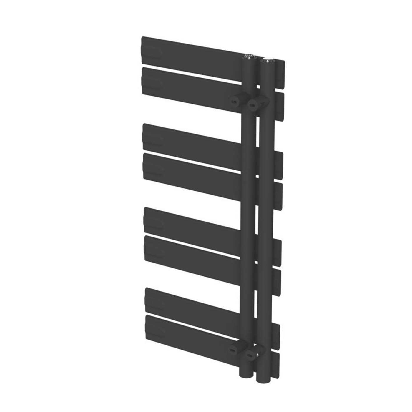 Flomasta Towel Radiator Cantilever Vertical Black Modern 800mm x 400mm 1017BTU - Image 3