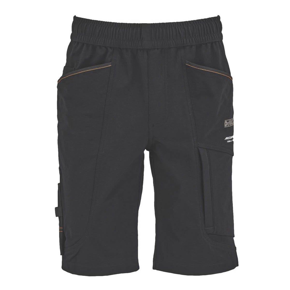 DeWalt Mens Work Shorts Jogger Stretch Black McLaren F1 Team Temple XL 36-44" W - Image 2