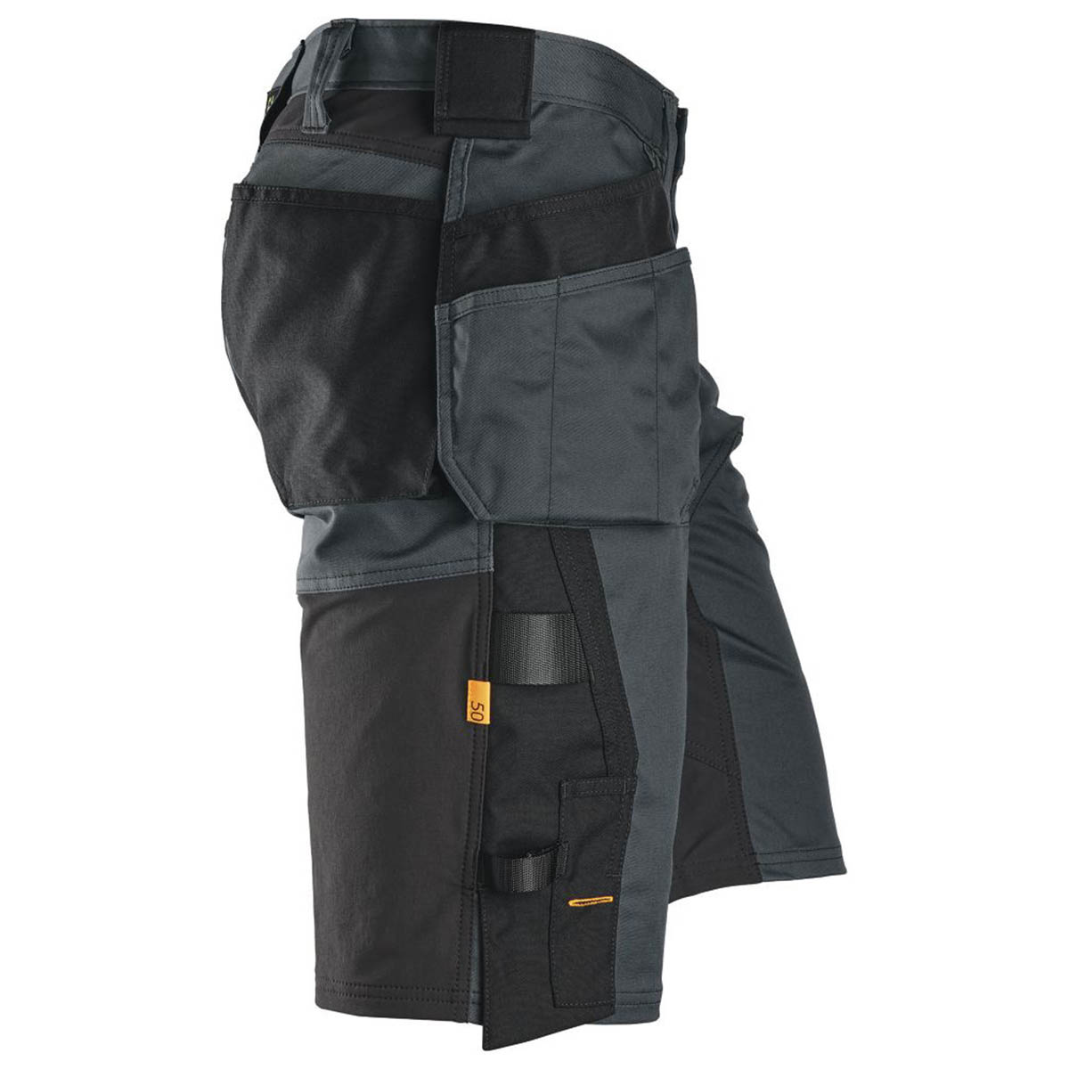 Snickers Mens Work Shorts 6151 Stretch 9 Pockets Grey Black Breathable 35" W - Image 3