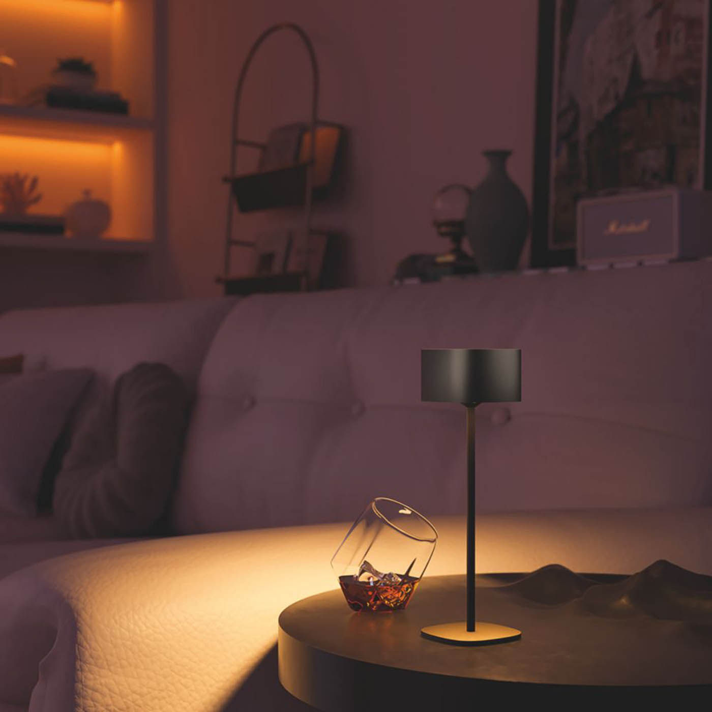 Calex Table Lamp LED Warm White Rechargeable Metal Black Dimmable Modern - Image 6