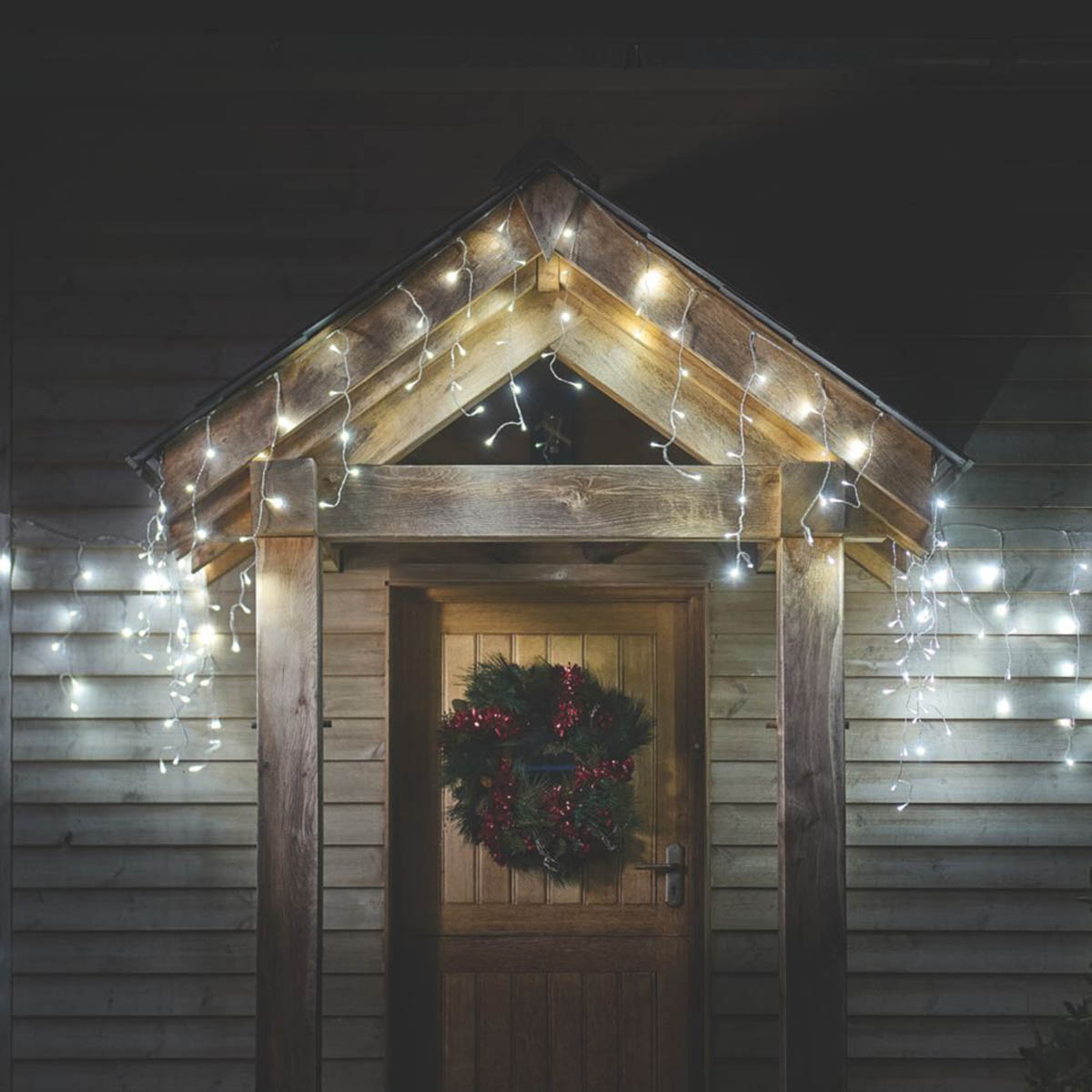Christmas String Lights 720 LED Icicle Ice White Timer Indoor 17.8m - Image 1