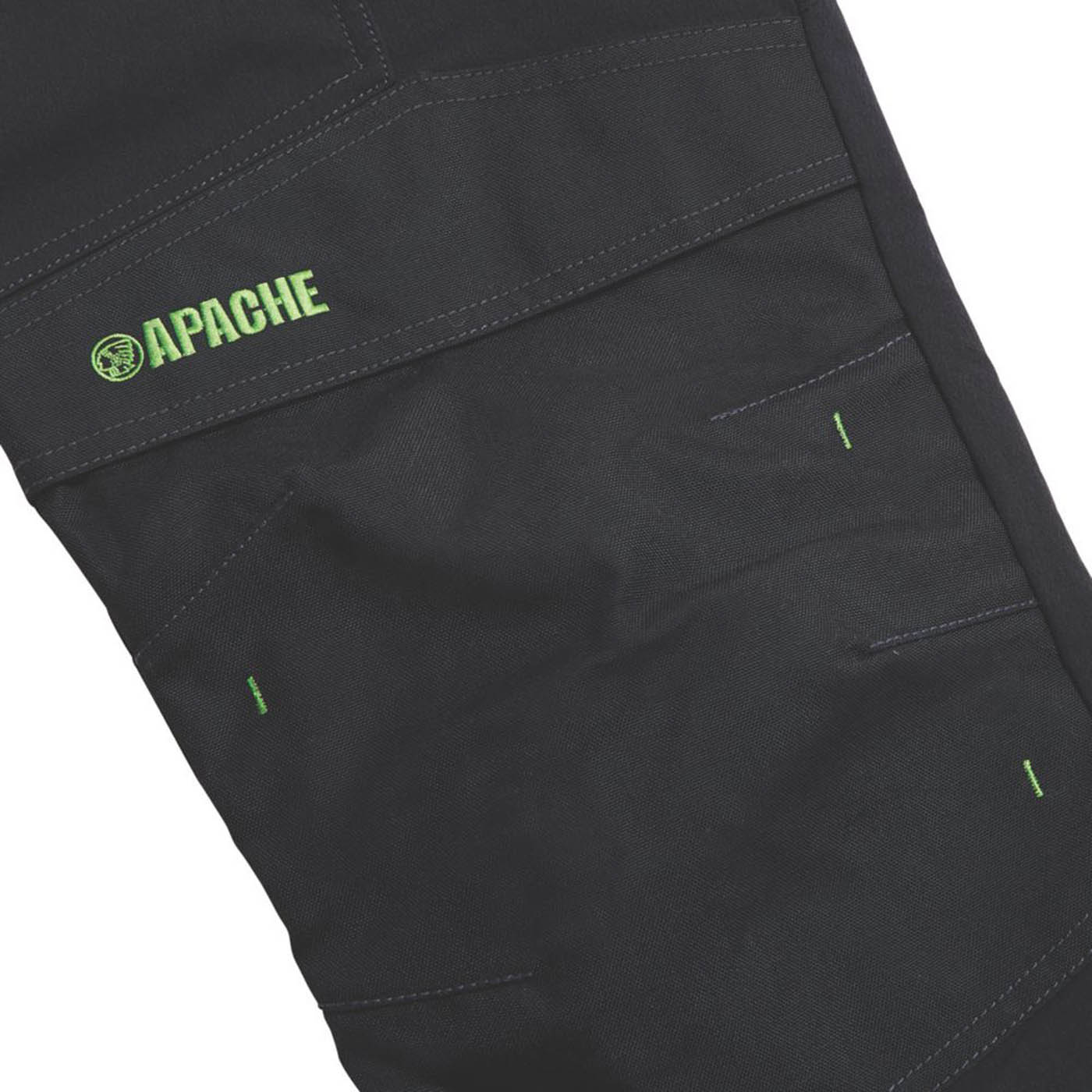 Apache Work Trouser Mens Slim Fit Black Stretch Multi Pockets Cargo 34W 33L - Image 5