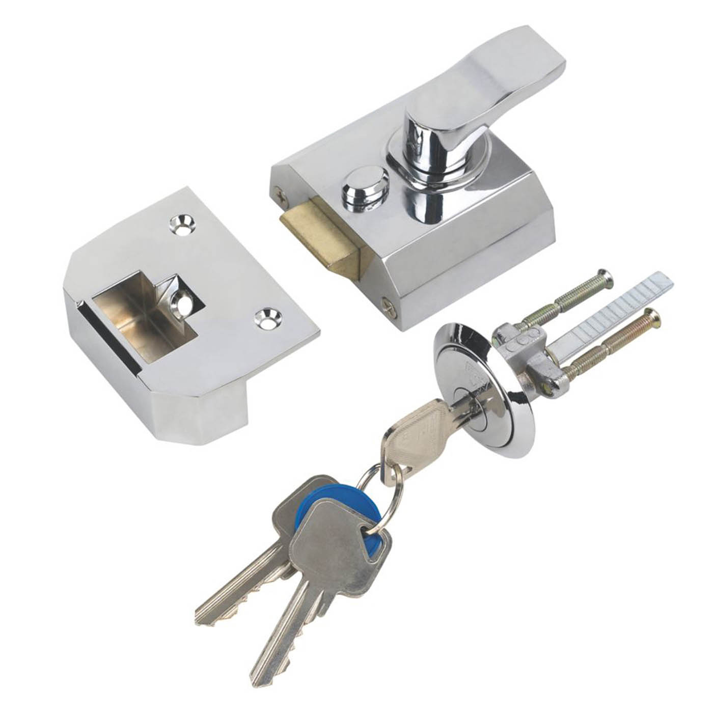 Smith & Locke Traditional Night Latch Polished Chrome 40mm Backset - Image 1