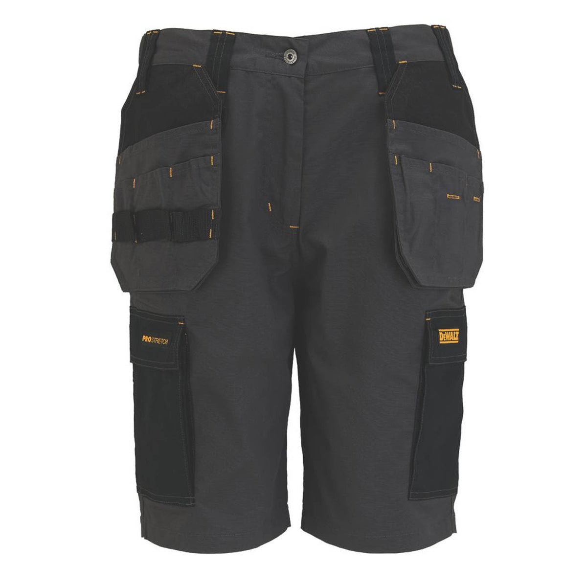 DeWalt Work Short Womens Grey Black Breathable Multi Pockets Stretch Size 14 - Image 1