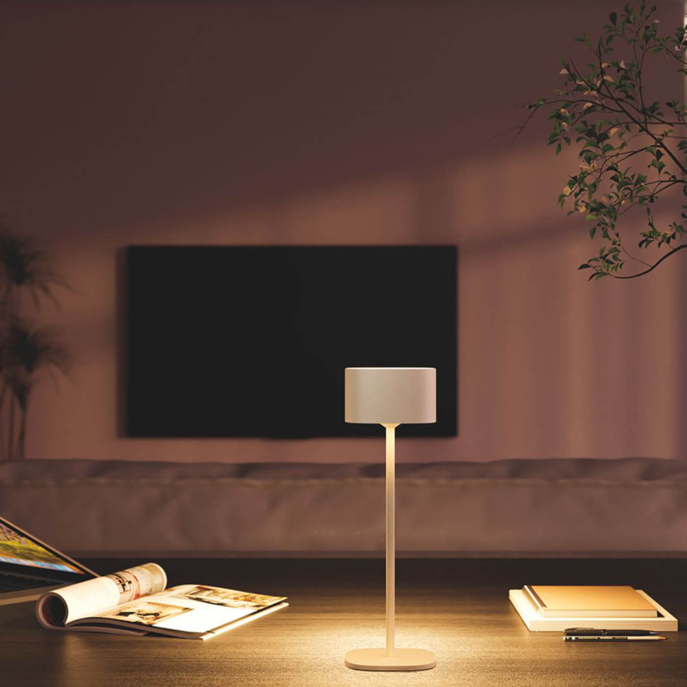 Calex Table Lamp LED Warm White Metal Sand Rechargeable Indoor Outdoor Modern - Image 6