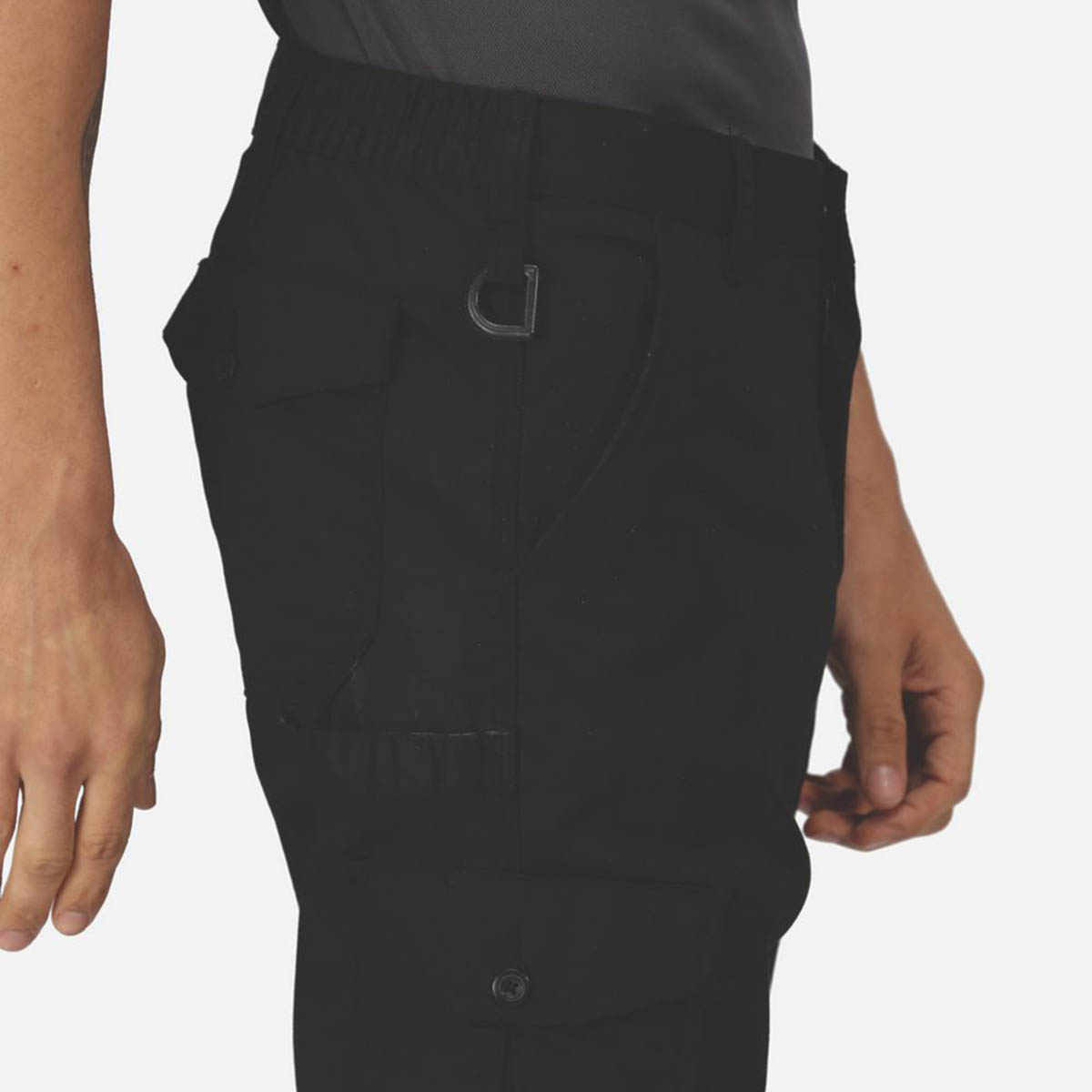 Regatta Mens Work Trousers Cargo 6 Pockets Black Water Repellent 38" W 29" L - Image 6