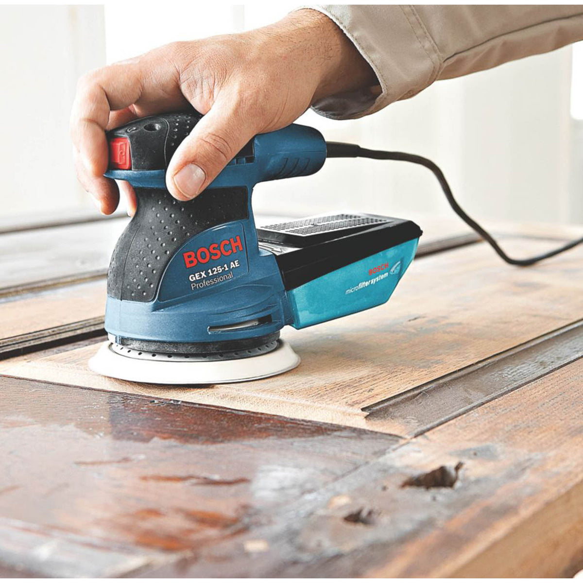 Bosch Random Orbit Sander Electric GEX125-1AE 125mm Ergonomic Compact 250W - Image 3