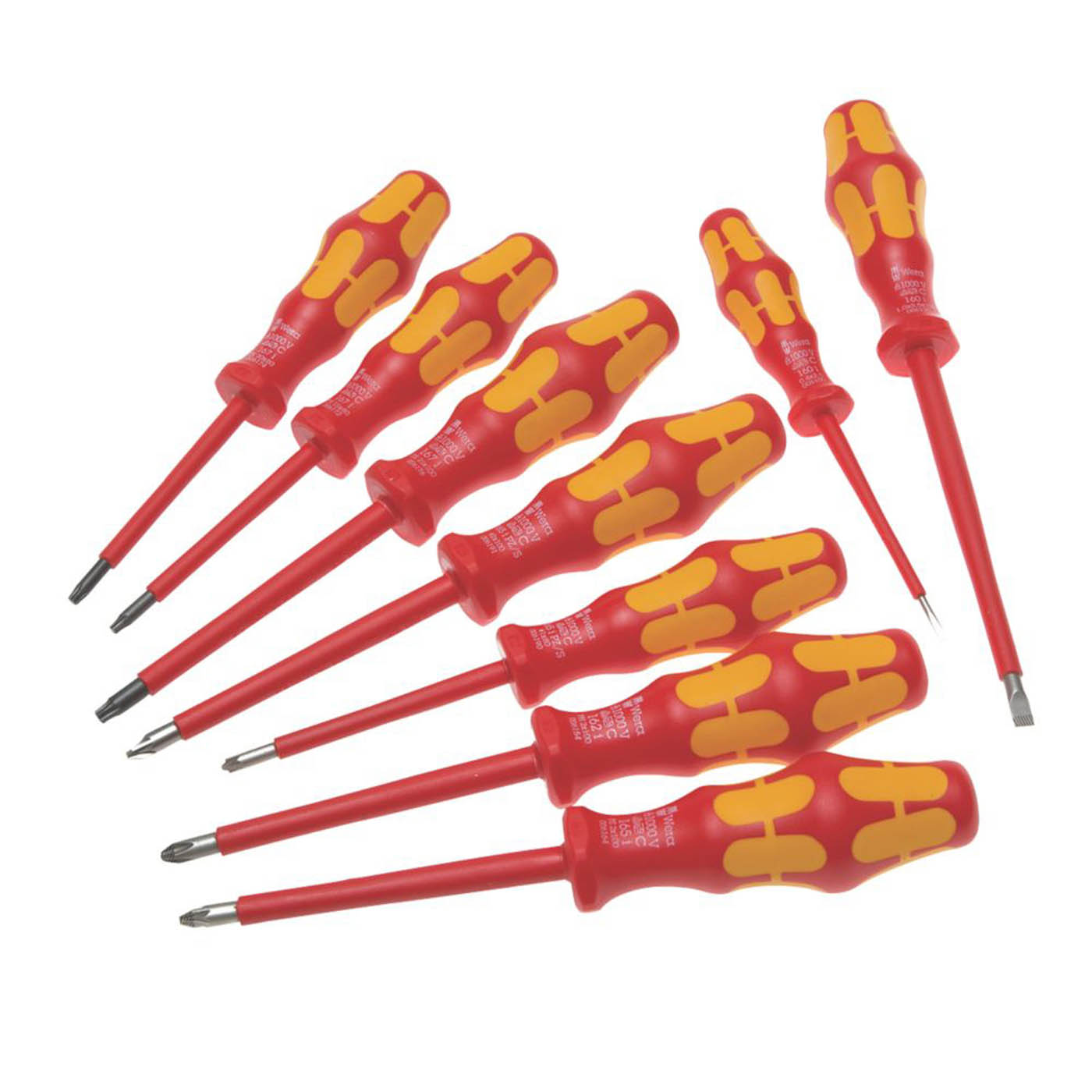 Wera Kraftform Plus Mixed VDE Insulated Screwdriver Set 9 Pieces - Image 1