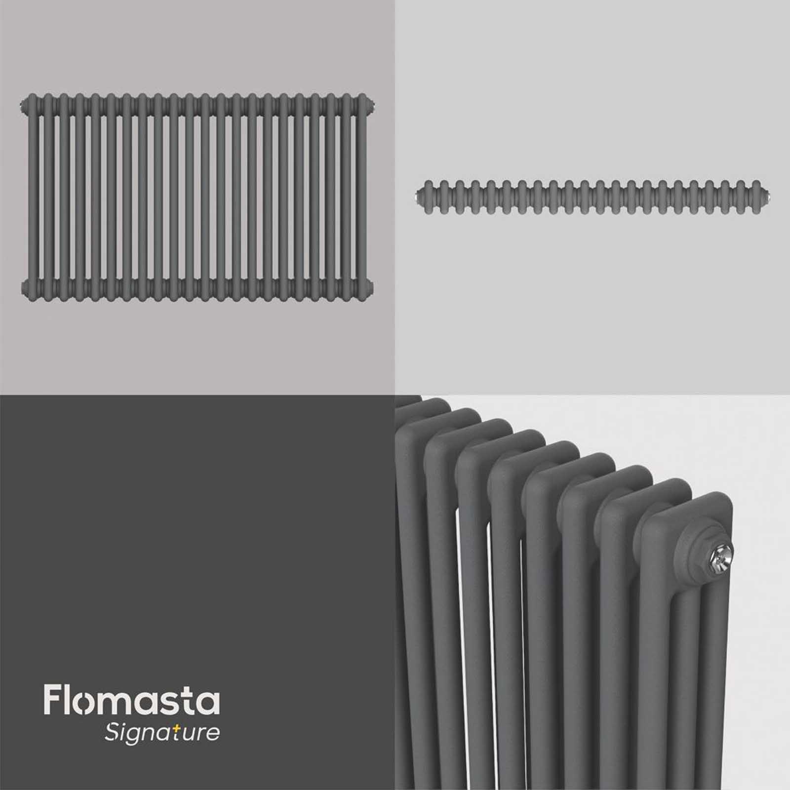 Flomasta 3 Column Radiator Anthracite Steel Horizontal 4366BTU H60xW101cm - Image 6
