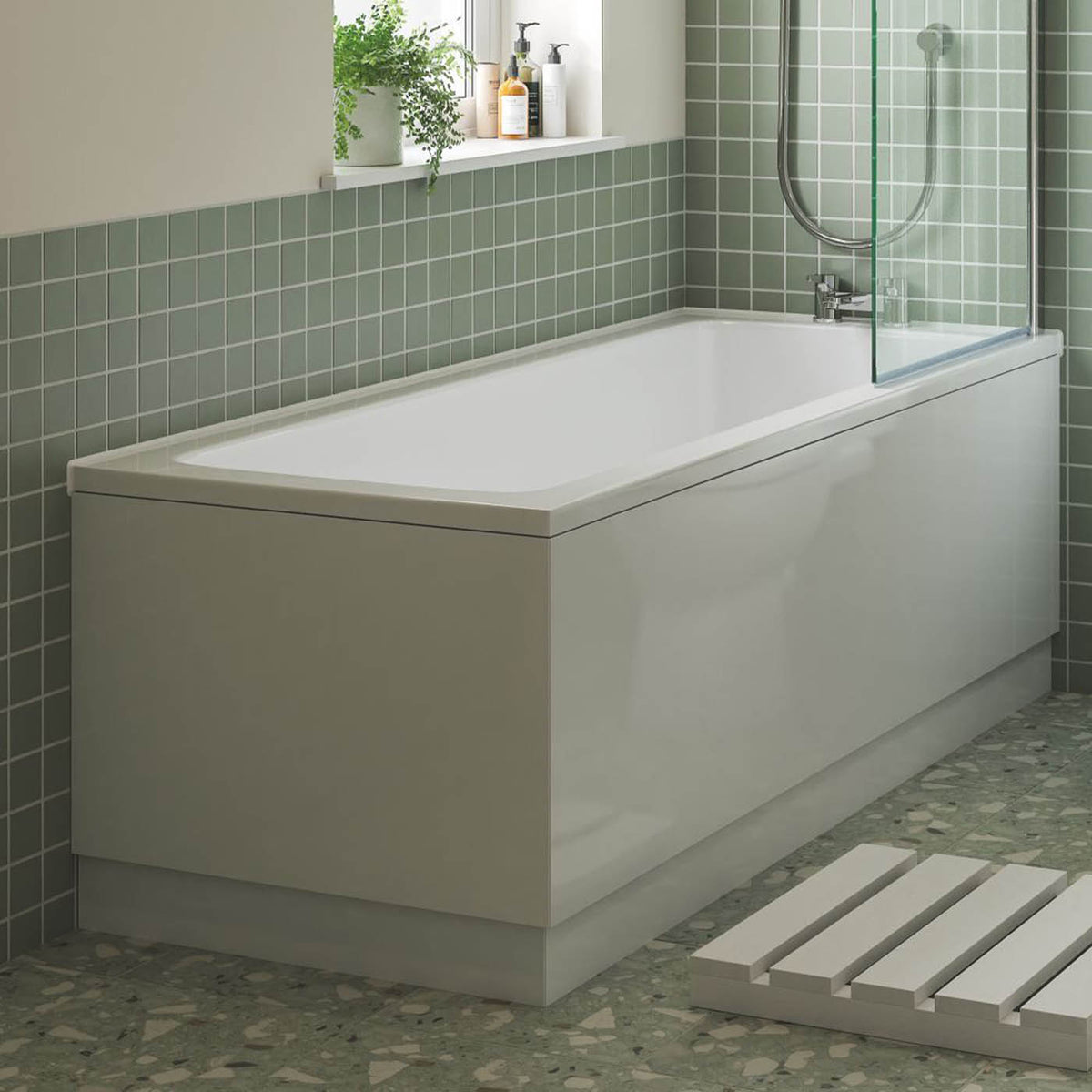 Bath End Panel Gloss White Adjustable Waterproof Contemporary 700mm x 460 mm - Image 2