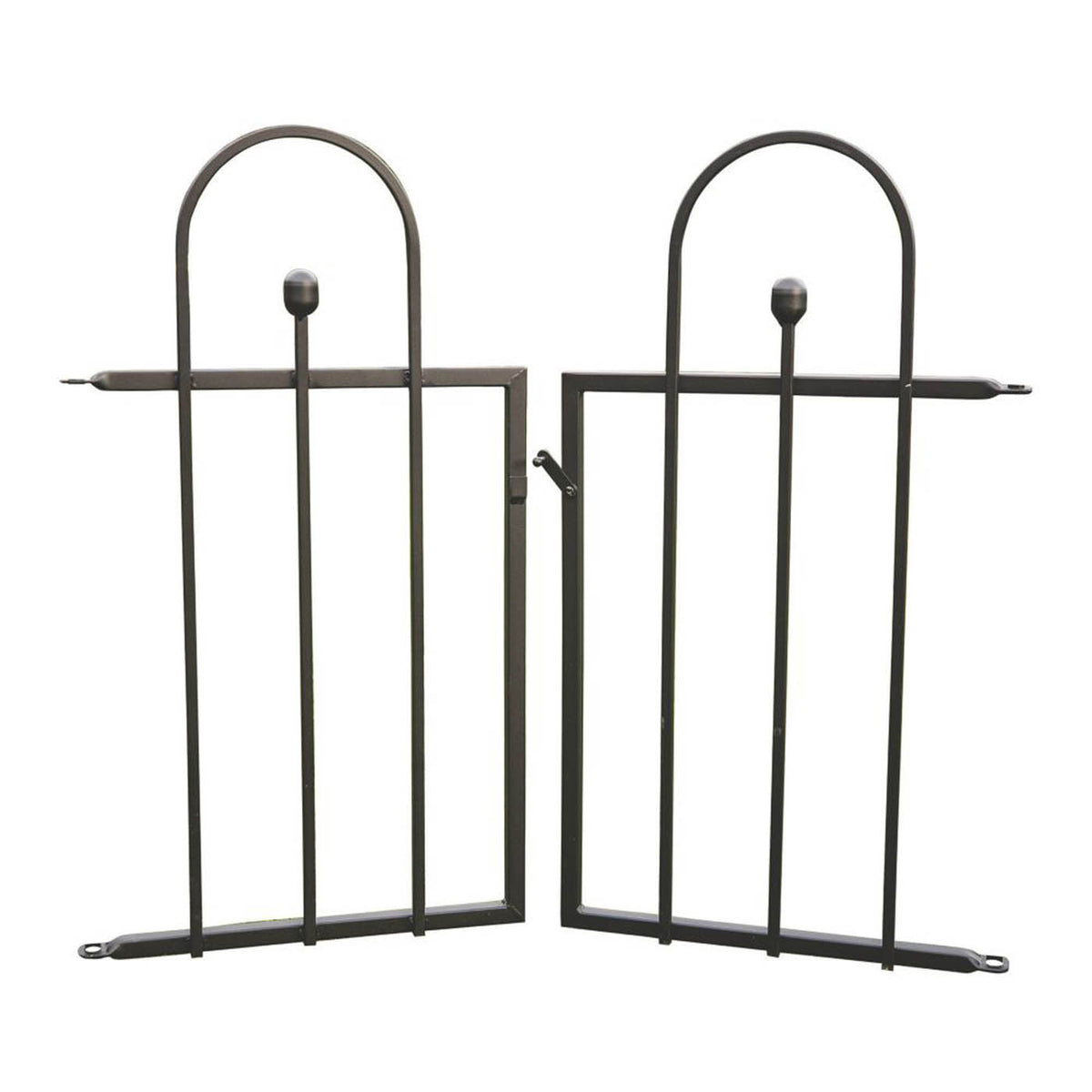 Apollo Fence Gates Double Swing Easy Fit Galvanised Steel Matt Black 94cm x 92cm - Image 1