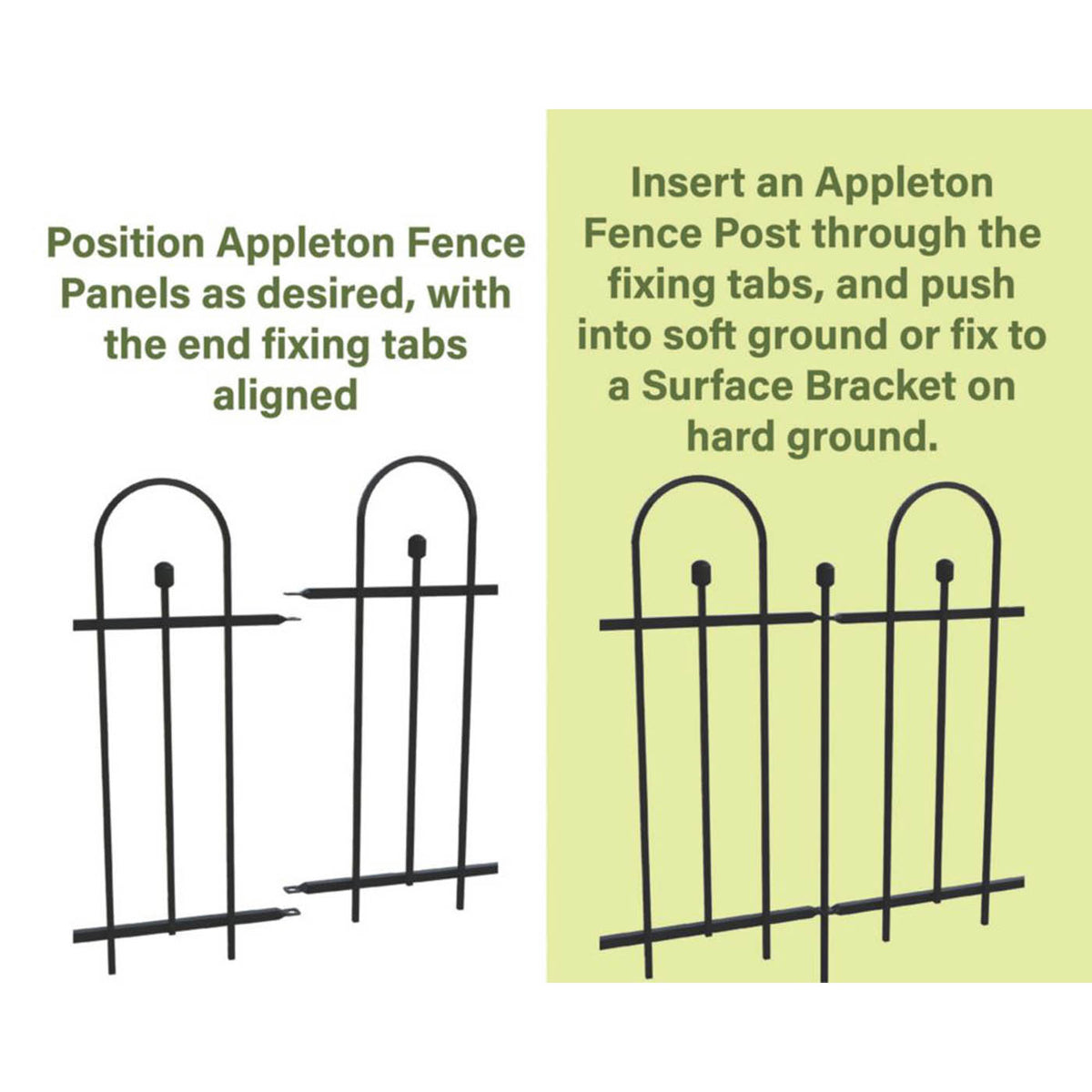 Apollo Fence Gates Double Swing Easy Fit Galvanised Steel Matt Black 94cm x 92cm - Image 6