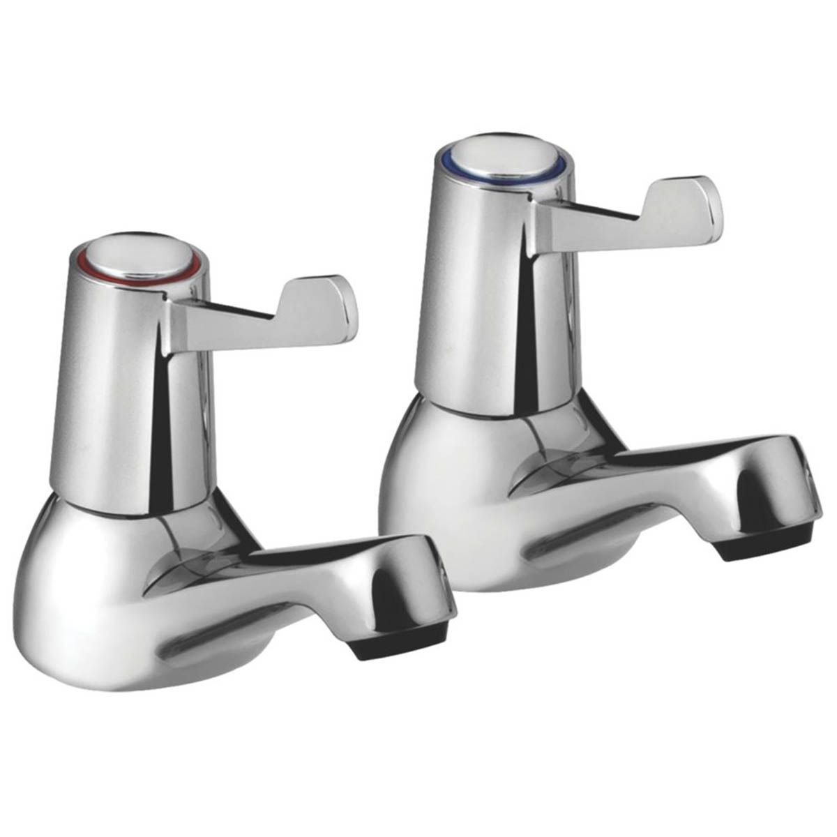 Bristan Basin Pillar Tap Pair Brass Chrome Single Lever 90mm Contemporary - Image 1