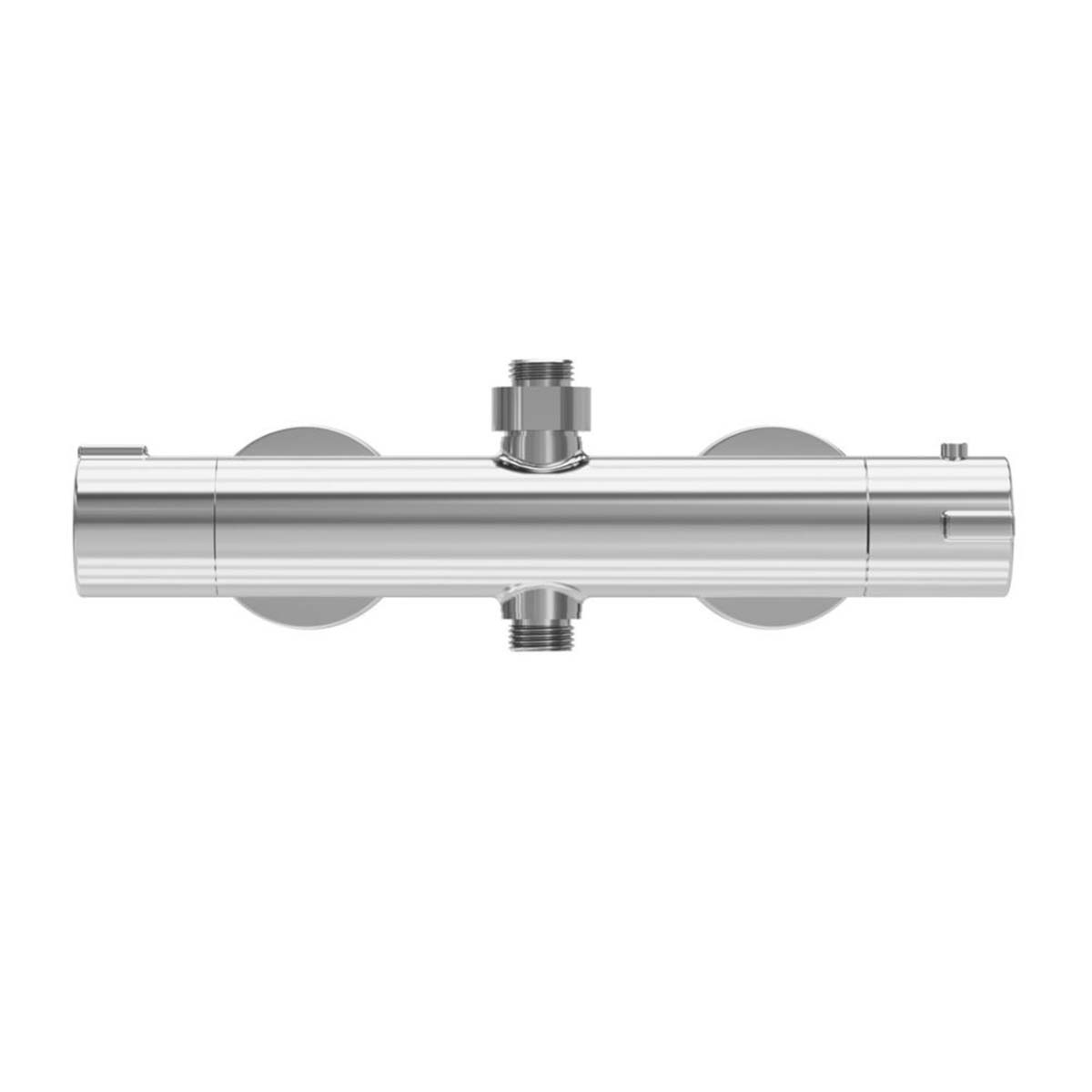 Bathroom Shower Mixer Push Button Exposed Valve Zinc Alloy Thermostatic Chrome - Image 2