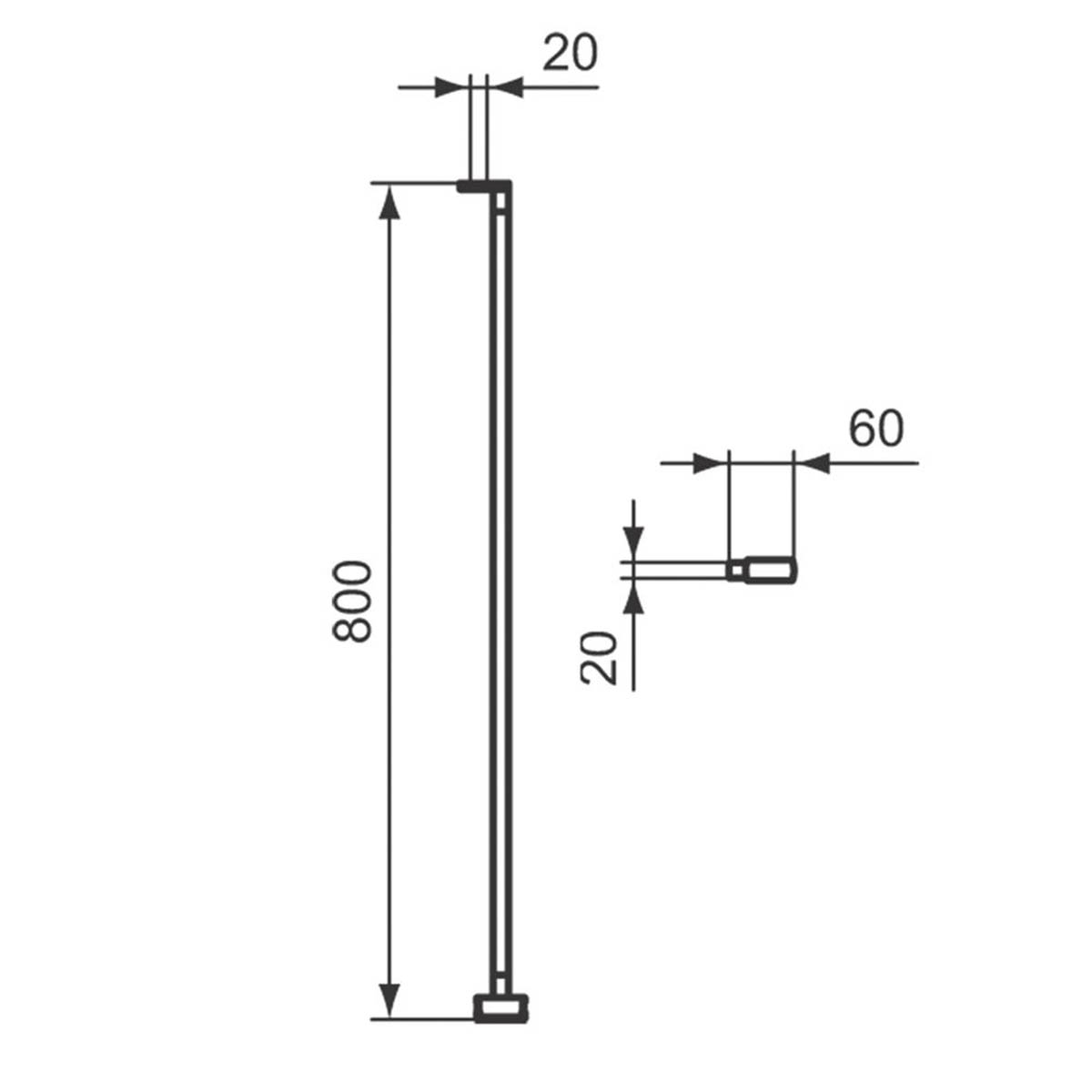 Ideal Standard Angled Bracing Bracket 800mm Silver For 8mm Glass Doors - Image 2