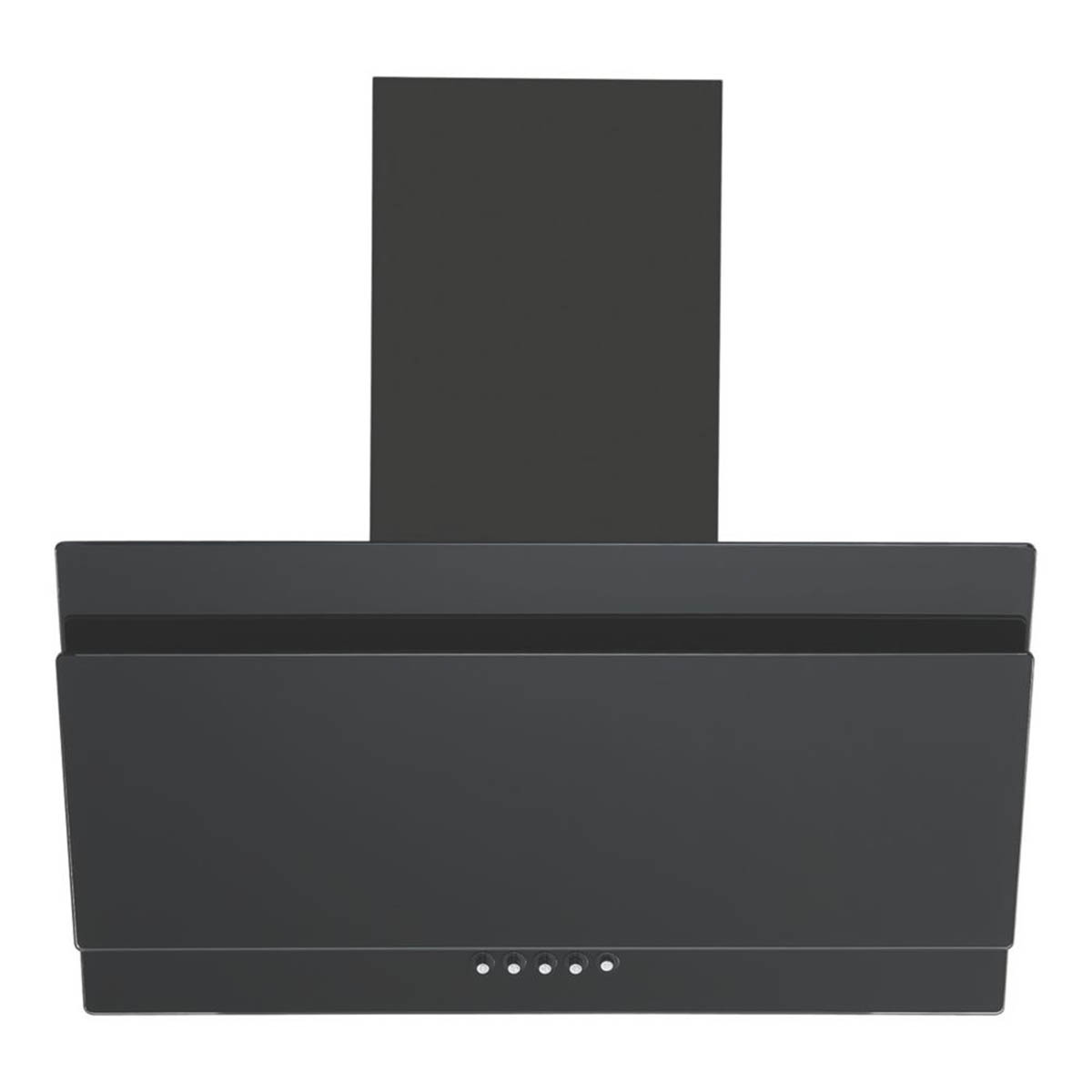 Cooker Hood Angled Black Kitchen Extractor Fan Glass Height-Adjustable 600mm - Image 2