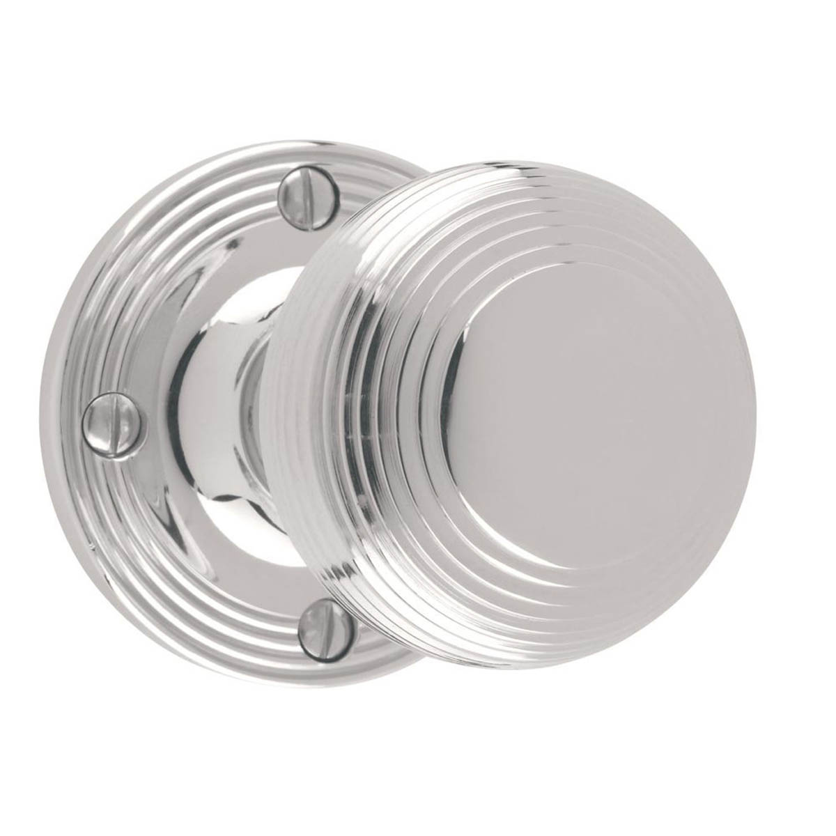 Carlisle Brass Mortice Knobs Pair Rimmed Polished Chrome Traditional 52mm - Image 1