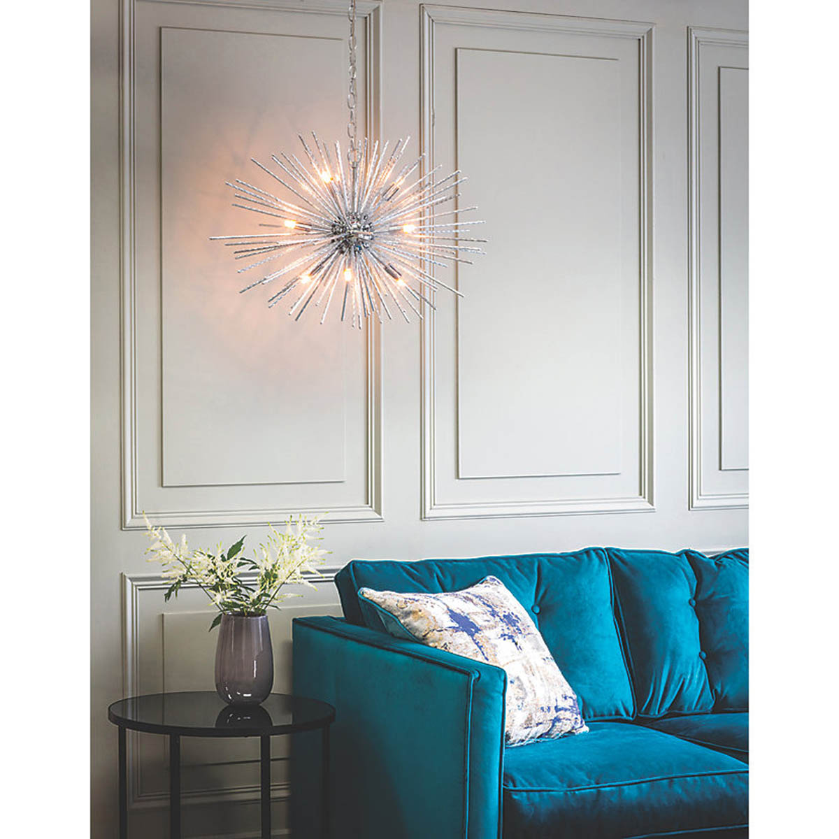 Quay Design LED Ceiling Light Warm White Layla Chrome Adjustable Drop Modern - Image 6