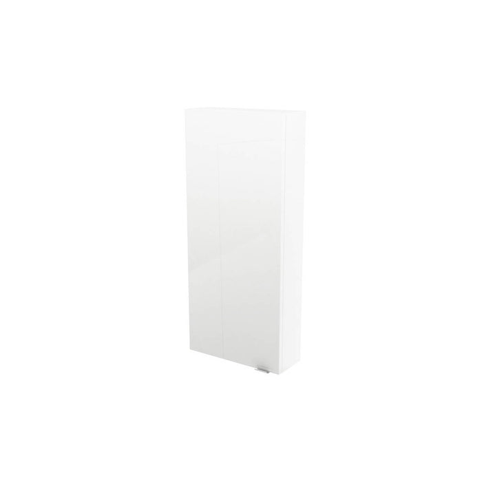 Bathroom Wall Cabinet Gloss White Single Soft-Close 2 Glass Shelves (H)90(W)40cm - Image 2