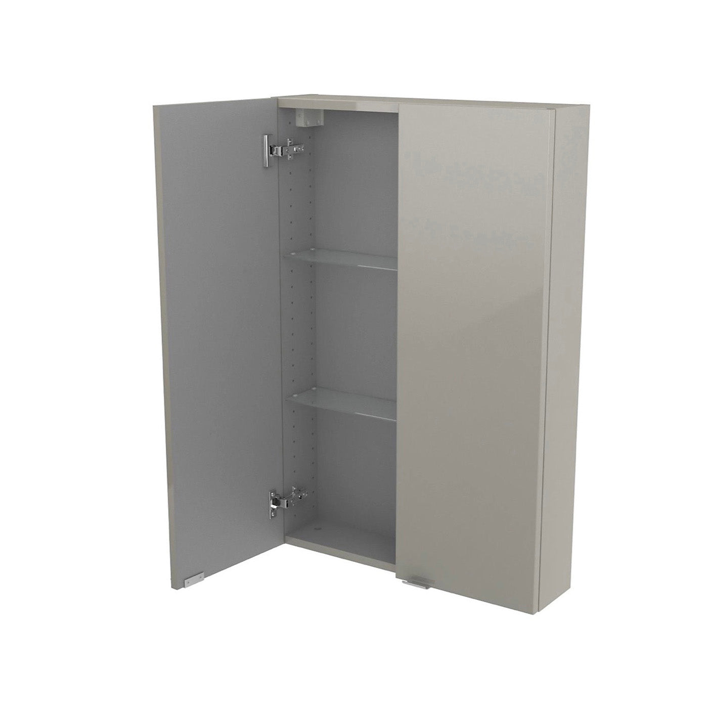 GoodHome Wall Cabinet Imandra Gloss Taupe Bathroom Storage Wall Mounted Cupboard - Image 5