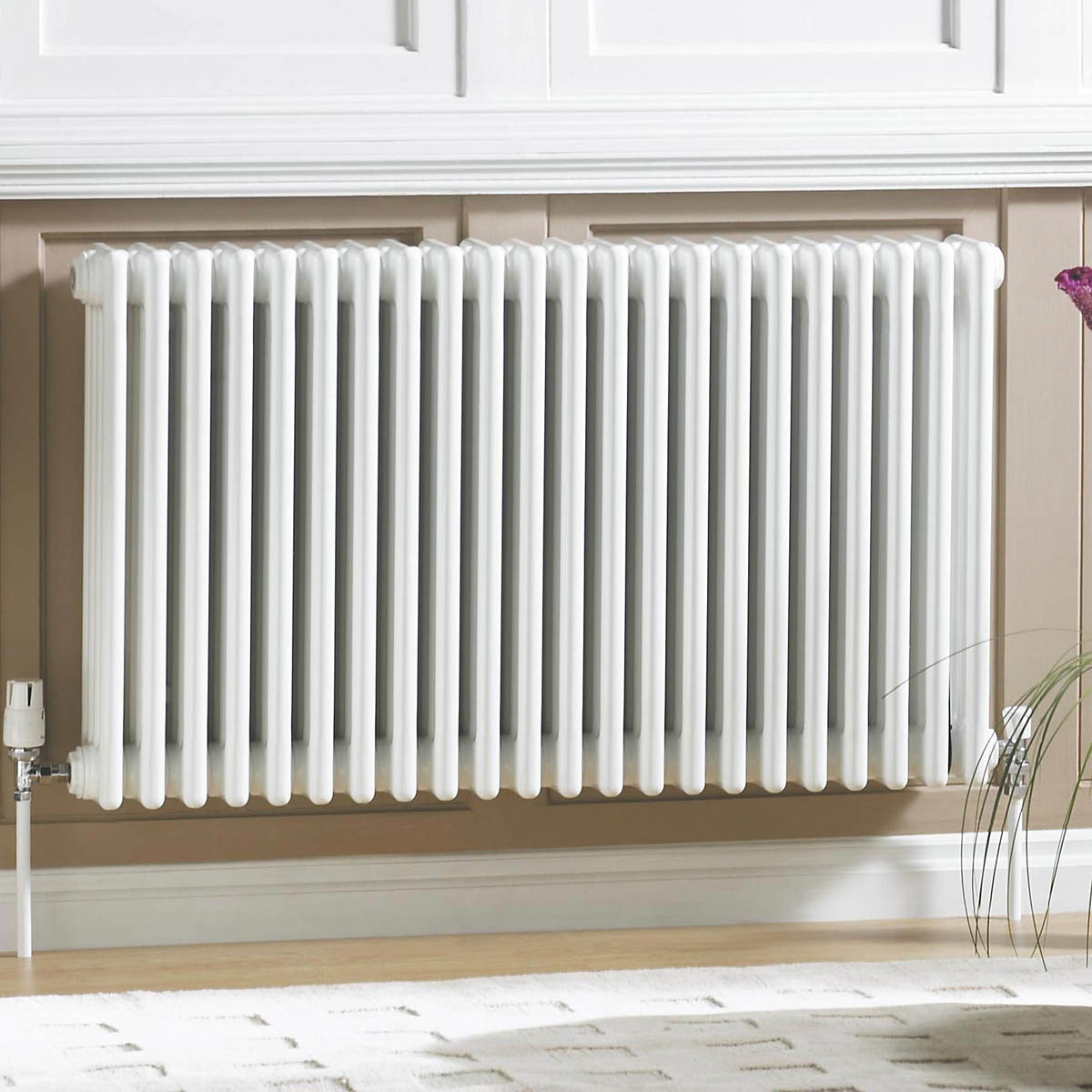 Acova 3 Column Radiator White Steel Horizontal Traditional (H)60x(W)62.8cm - Image 4