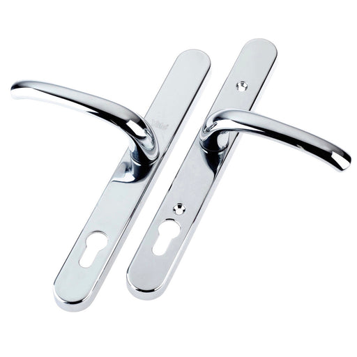 Yale Lock Door Handle Chrome Plated Interior Room Door Chrome Effect Pair 270mm - Image 1