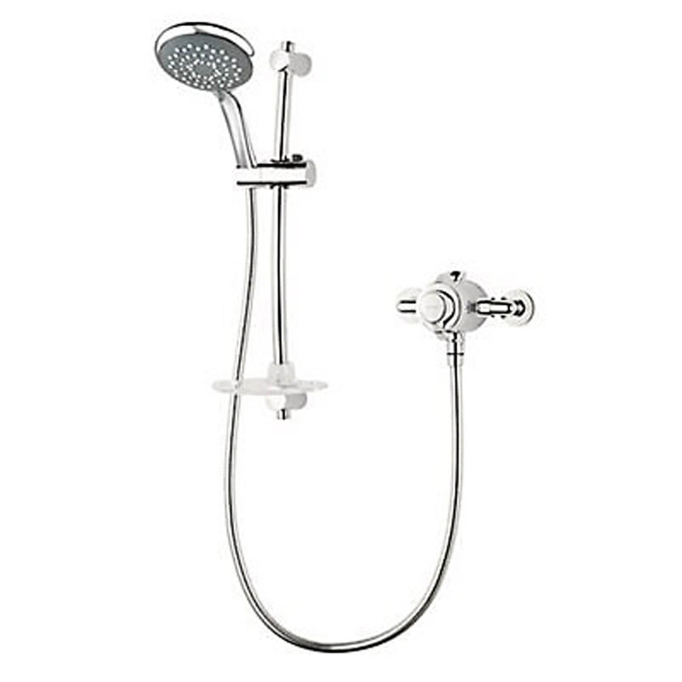 Triton Thermostatic Mixer Shower Chrome 5 Spray Pattern Round Head Bathroom - Image 1