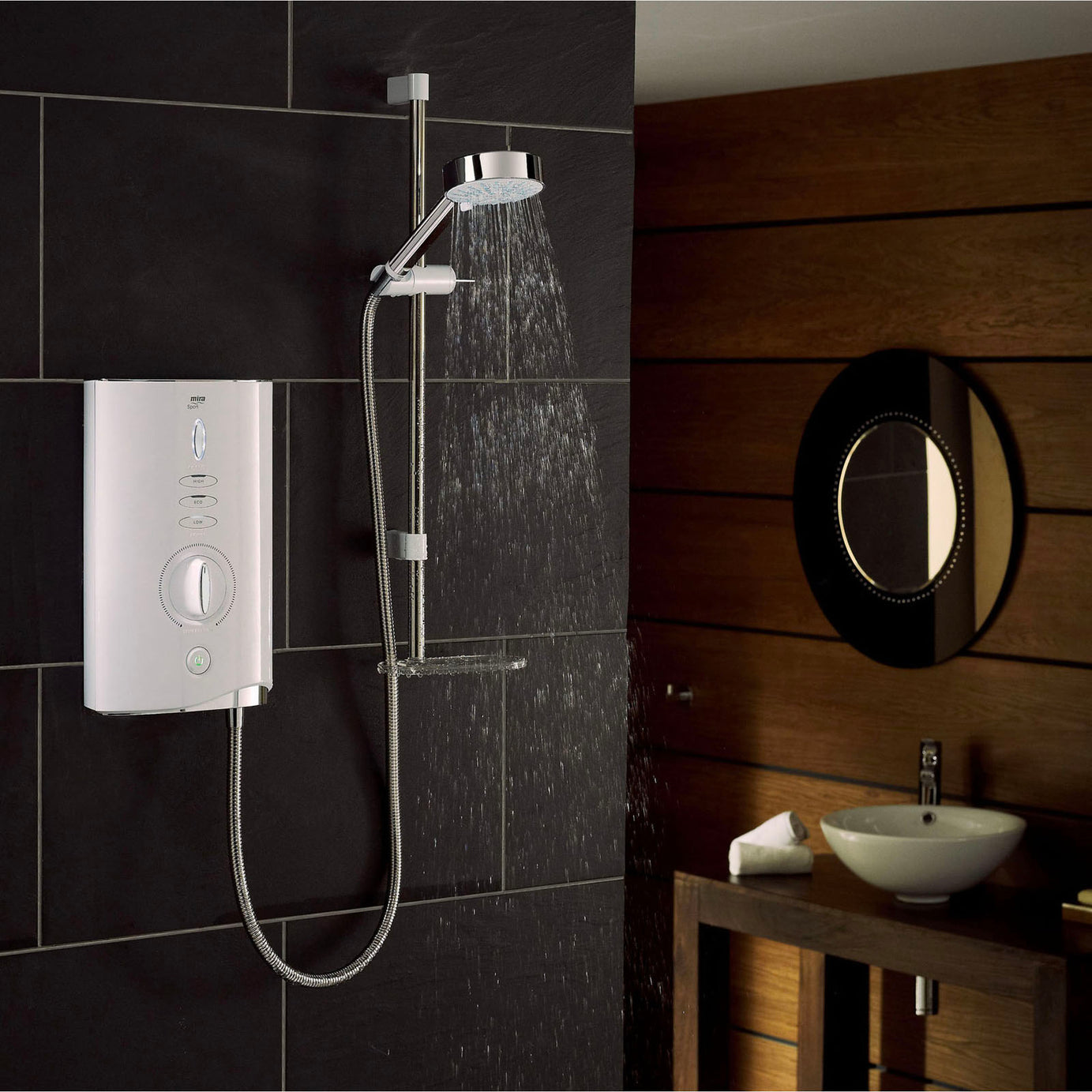 Mira Electric Shower Sport Max Opti-flo Chrome White Soap-dish 10.8kW 3 Powers - Image 4