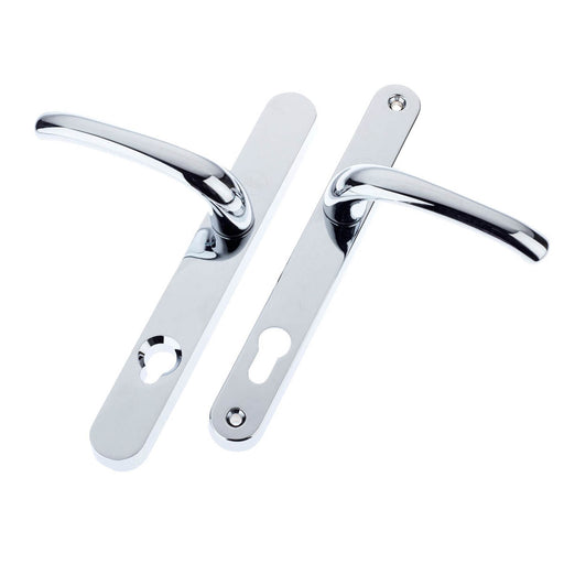 Yale Curved Lock Door Handle Chrome Effect Pair External (D)88mm - Image 1