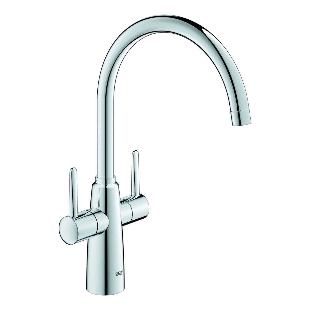 Grohe Kitchen Tap Mixer Monobloc Gloss Chrome Dual Lever Contemporary Faucet - Image 1