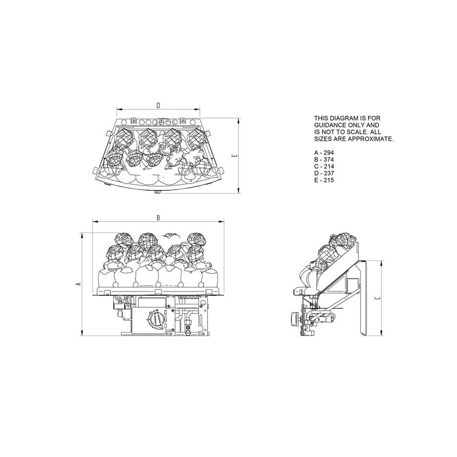 Focal Point Coal Bed Taper Black Real Flame Front Manual Control 3.75kW Gas Fire - Image 2