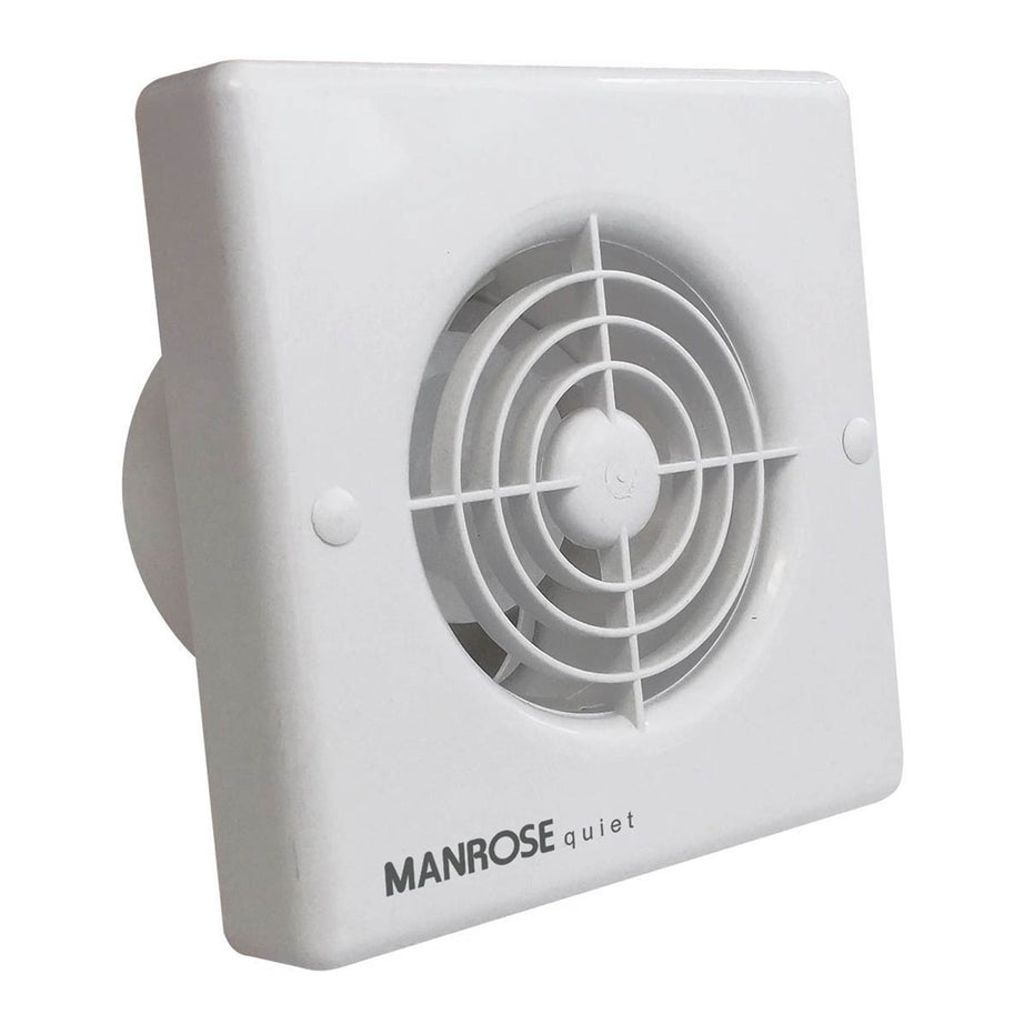 Manrose Bathroom Extractor Fan QF100S Plastic White Durable (Dia)100mm - Image 1