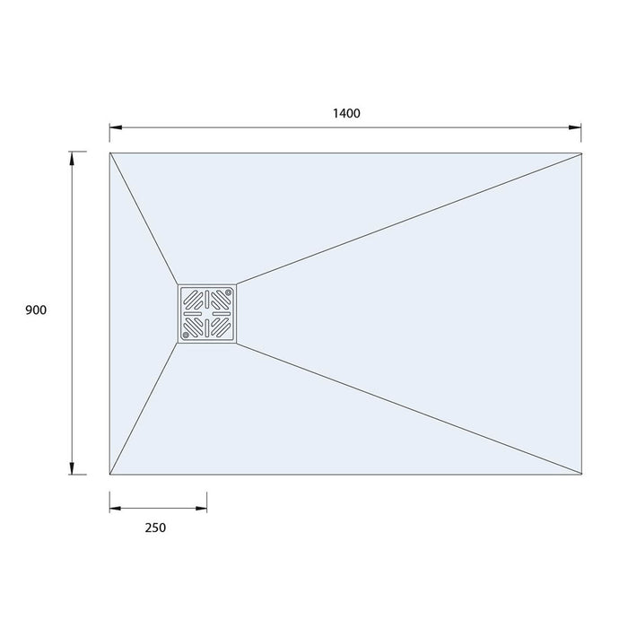 Aquadry Shower Tray Kit Square Water Resistant (L)1400 (W)900 (H)30mm - Image 2