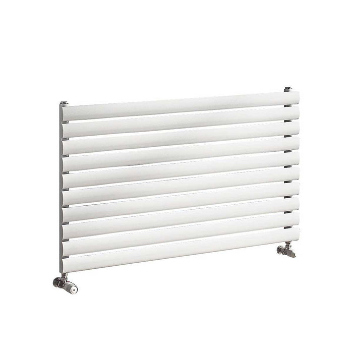 Designer Radiator White Horizontal Modern Oval Panel 2039BTU (W)1000 x (H)584mm - Image 3