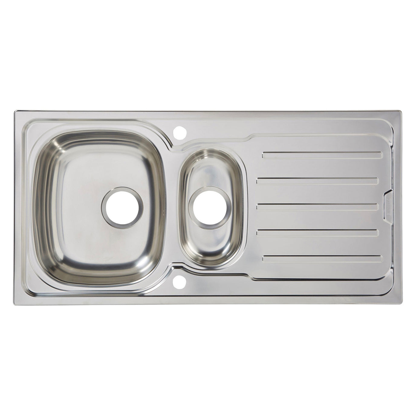 Cooke & Lewis Kirchen 1.5 Bowl Sink Drainer Nakaya Polished Inox Stainless Steel - Image 1