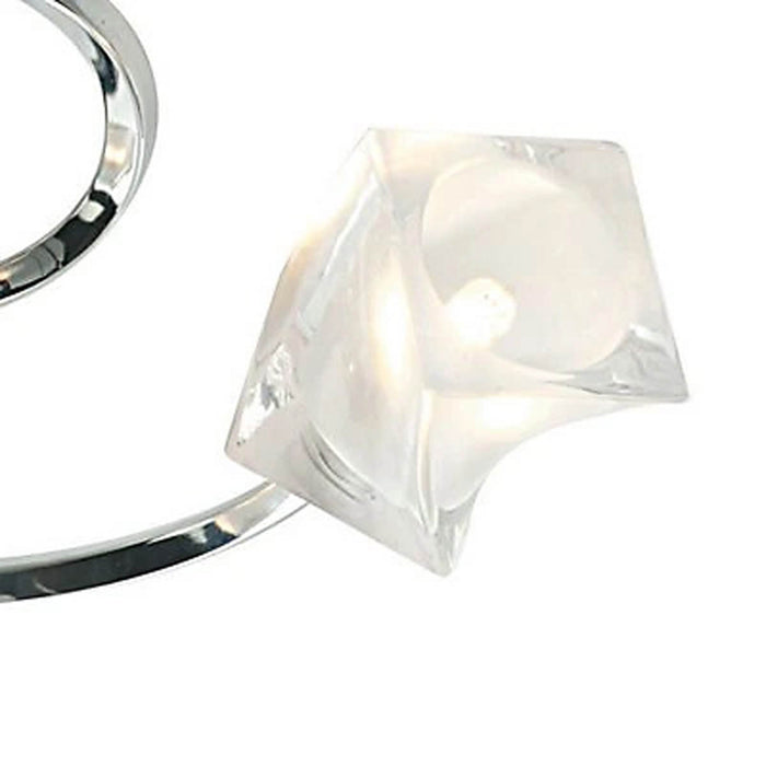 Ceiling Light 3 Lamp Swirl Frosted Glass Metal Brushed Chrome Effect Dimmable - Image 2