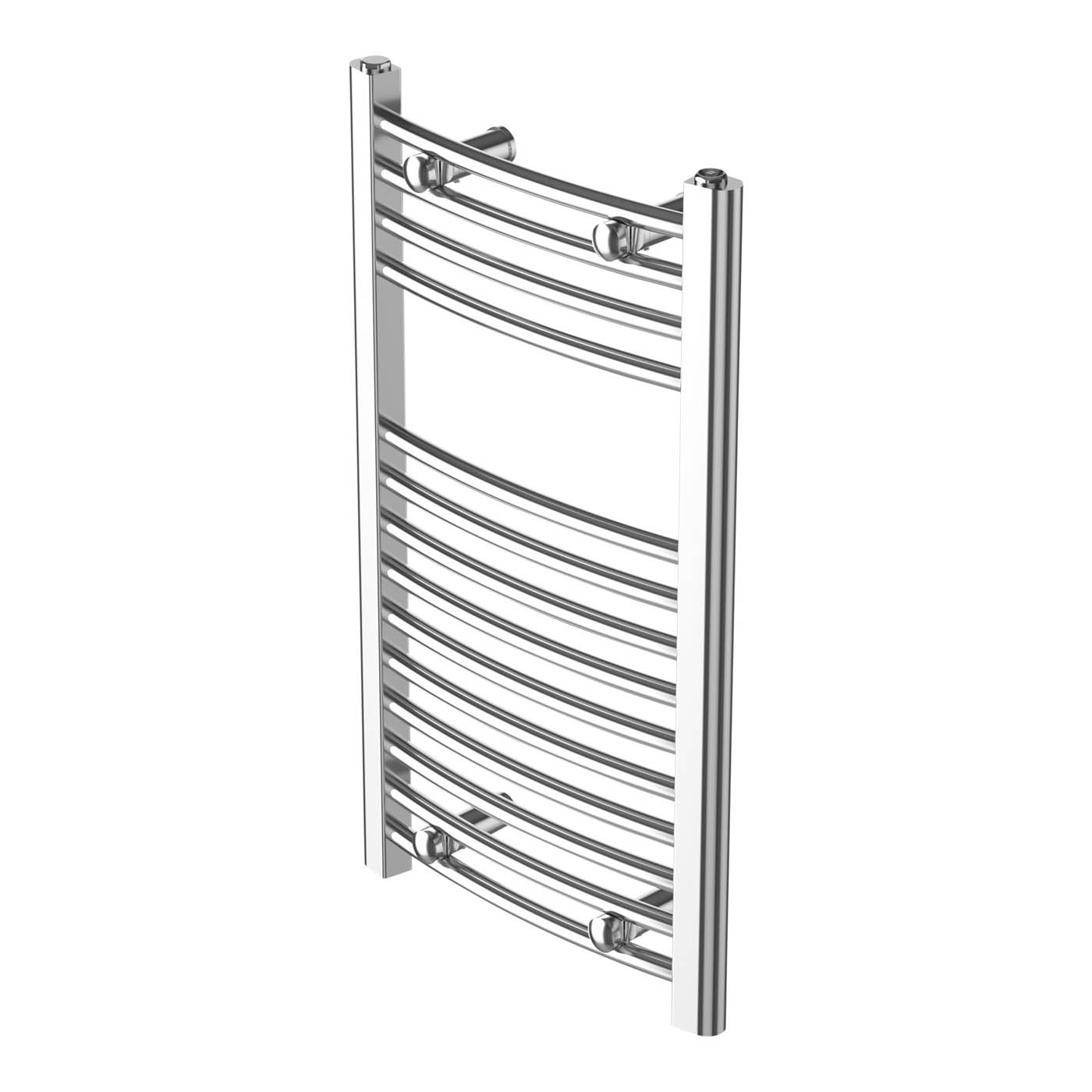 Flomasta Towel Rail Radiator Chrome Curved Bathroom Warmer Ladder (H)70x(W)40cm - Image 2