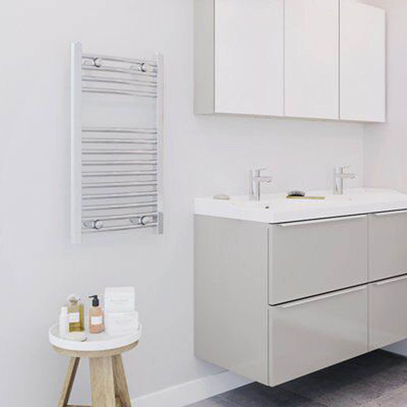 Flomasta Towel Rail Radiator Chrome Curved Bathroom Warmer Ladder (H)70x(W)40cm - Image 5