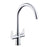 Kitchen Tap Mixer Monobloc Chrome Dual Lever Swivel Spout Contemporary Faucet - Image 1