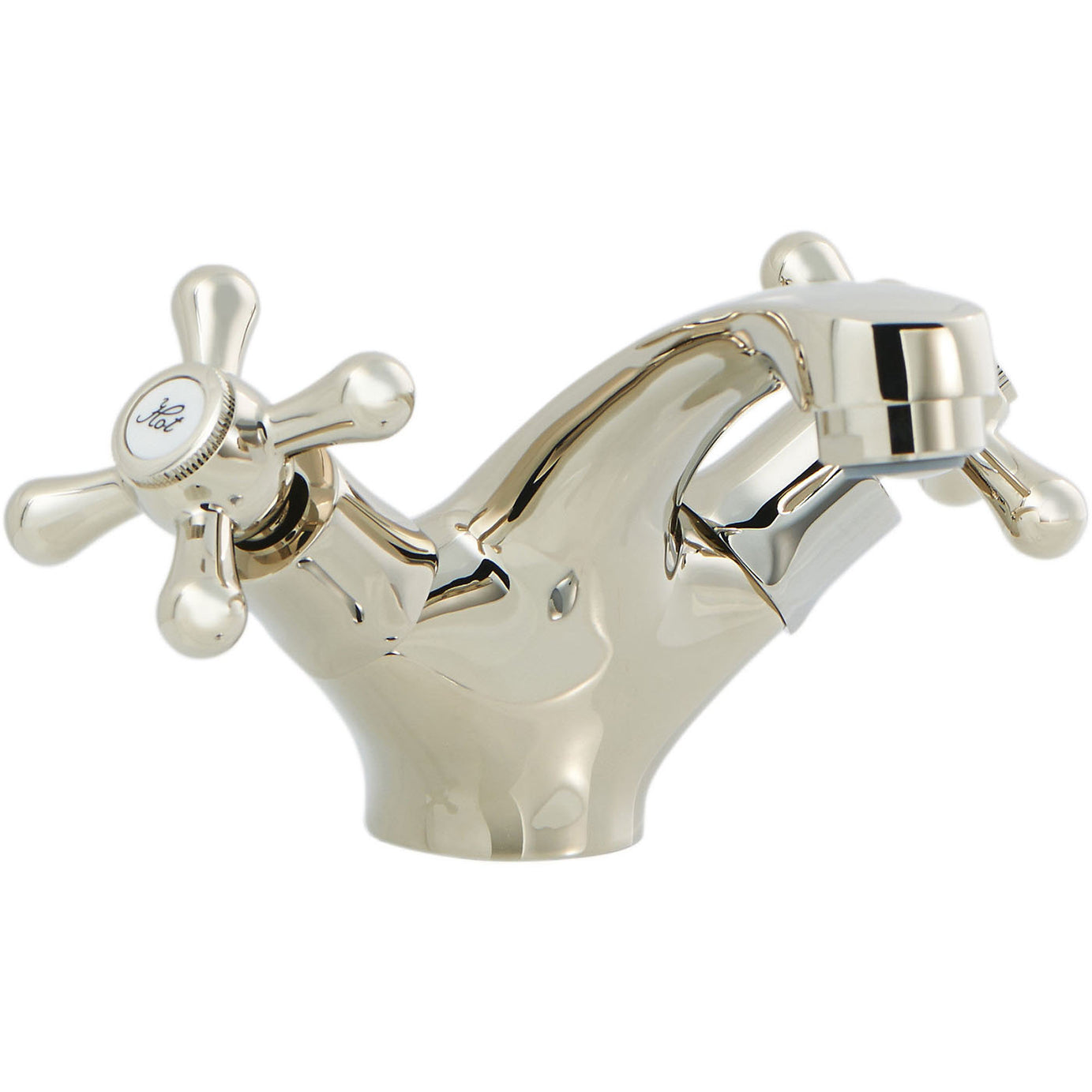 Bathroom Basin Tap Mono Mixer Dual Lever Gold Effect ¼ Turn Waste Modern Faucet - Image 2
