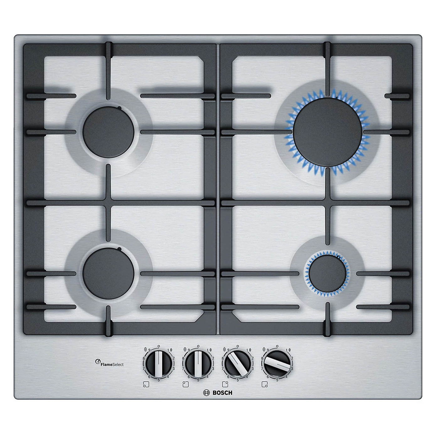 Bosch Gas Hob PCP615B90B 4 Burner 58.2cm Stainless Steel Built-In - Image 1